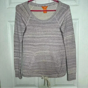 Joe Fresh Sweatshirt Tie Waist Purple &  White Size Extra Small